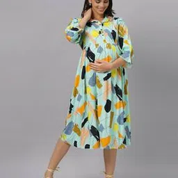 mamma's maternity Women Printed Fit & Flare Dress-picture-39
