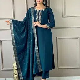 svaraa Women Embroidery Straight Kurta Set-picture-36
