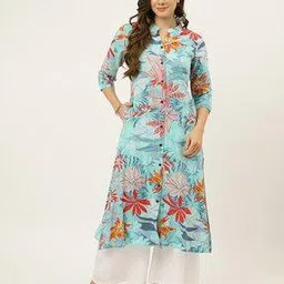 ashlee Women Floral Print Flared Kurta-picture-12