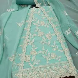 Women Embroidery Unstitched Dress Material-image-47