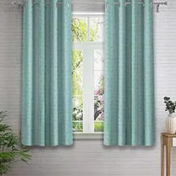 cortina eyelet curtain Set of 2 Printed Window Curtains-picture-7