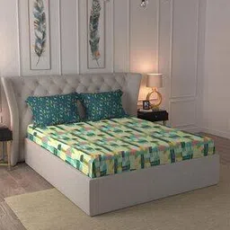 mytrident 144 TC Printed Cotton Double Bedsheet with Pillow Covers-picture-29