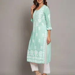 paramount chikan Women Embroidered Straight Kurta-picture-29