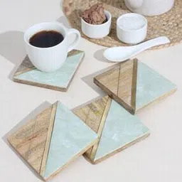 ireka homes Set of 4 Forest Mango Wooden Coasters-picture-43