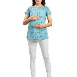 mama & bebe Women Printed Relaxed Fit T-Shirt with Short Sleeves-picture-29