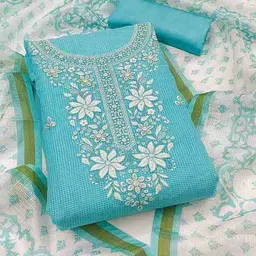 peachmode Women Embroidery Unstitched Dress Material image 1