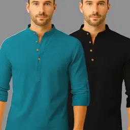 vida loca Men Slim Fit Short Kurta image 1