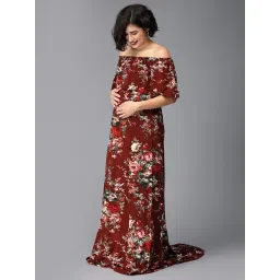 The Mom Store Plum & Done Floral Maternity Photoshoot Gown image 2