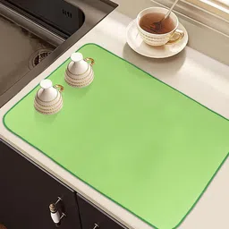 Kuber Industries Blue & Green 2 Pieces Kitchen Self Drying Microfiber Table Placemats image 1