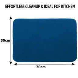 Kuber Industries Brown & Blue 2 Pieces Kitchen Self Drying Microfiber Table Placemats image 5