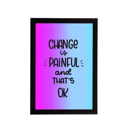 eCraftIndia Purple & Black "Change Is Painful And That's Ok" Motivational Quote Satin Matt Texture UV Art Painting image 3