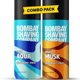 Bombay Shaving Company Men Set Of 2 Fresh Aqua & Intense Musk Deodorant Spray- 150 ml Each image 1