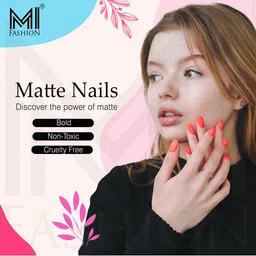 MI FASHION Set of 2 Velvet Matte Truly Unique Long Lasting Nail Polish - 9.9 ml Each image 2