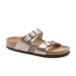 Birkenstock Women Brown Solid Sydney Birko-Flor Open Toe Narrow Width Flats image 1