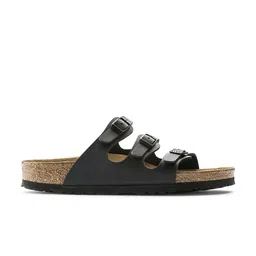 Birkenstock Women Black Solid Florida Birko-Flor Comfort Narrow Width Open Toe Flats image 2