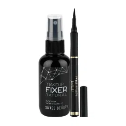 Swiss Beauty Bold Fet Tip Eyeliner And Long Lasting Makeup Fixer Combo-picture-29
