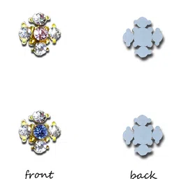 Comet Busters Pack Of 2 Gold Plated Stone Studded Floral Non Piercing Ear Stickers image 3