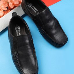 Red Chief Men Black Leather Semiformal Slip-Ons-picture-11