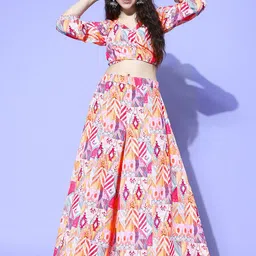 Varanga Printed Top With Palazzos image 1