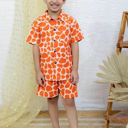 UNBIND Printed Pure Cotton Shirt & Shorts Clothing Set image 1