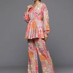 Varanga Printed Angrakha Tunic & Trouser Co-Ords image 2