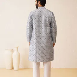 SOJANYA LUXE Ethnic Motifs Embroidered Straight Kurta with Pyjamas image 4