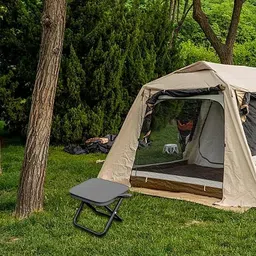 Juflix Handbag Folding Stool Zipper Bag Foldable Camping Chairs Picnic Lightweight Folding Stool | Stability & Comfort Portable Camp Chairs for Beach, Backpacking (Black) image 2