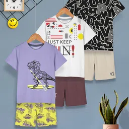 HELLCAT Boys Pack Of 3 Printed T-shirt with Shorts image 1