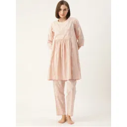 Clt.s Printed Peach Kurti and Pyjama (Set of 2)-image-21