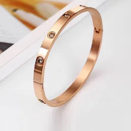 Designs By Jewels Galaxy Women Rose Gold American Diamond Bangle-Style Bracelet image 3