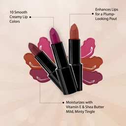 L.A Girl Pretty & Plump Creamy Lipstick with Vitamin E & Shea Butter - Pout Please image 4