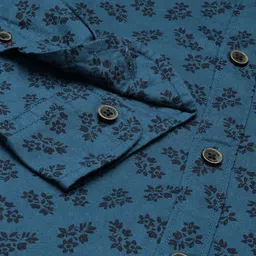 u.s. polo assn. denim co. U S Polo Assn Denim Co Men Blue Slim Fit Floral Printed Pure Cotton Casual Shirt image 3