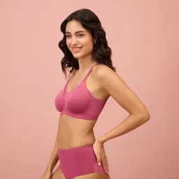 Nykd By Nykaa Infinity Edge Perfect Shaping Padded Non Wired T-Shirt Bra NYB202 Rose image 3