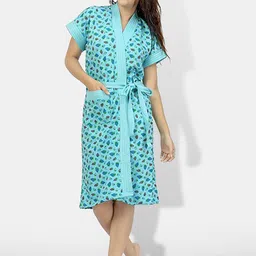 Be You Women Printed Cotton Anti-bacterial Super Soft Bath Robe With Belt-picture-33