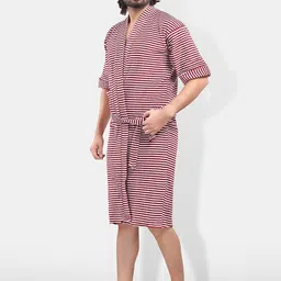 Be You Men Printed Cotton Anti-bacterial Super Soft Bath Robe With Belt image 2