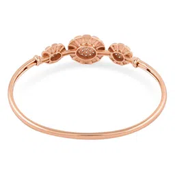AMI Women Set of 2 Rose Gold & White Brass Cubic Zirconia Rose Gold-Plated Kada Bracelet image 5