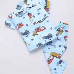 NAUTI KIDZ Boys Conversational Printed Cotton Half Sleeves Shirt Collar Night suit-picture-33