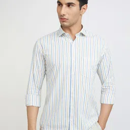 Park Avenue Men Pure Cotton Slim Fit Opaque Striped Casual Shirt-image-32