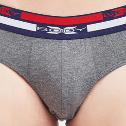 BODYX Men Pack Of 2 Low-Rise Cotton Briefs BX12B-Steel-Grey-2PCS-S image 4