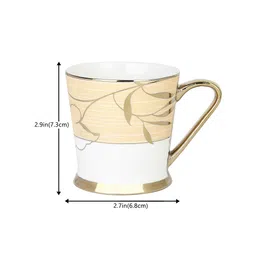 Femora Set of 6 White & Gold-Toned Cups image 2