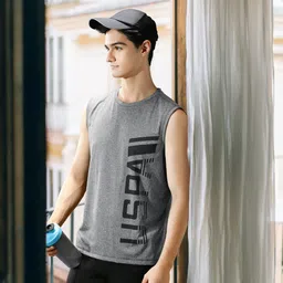 u.s. polo assn. U S Polo Assn Typography Printed Athleisure Lounge T-Shirt-picture-50