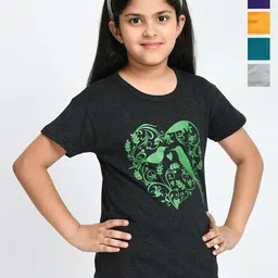 BAESD Girls Pack Of 5 Typography Printed Regular Fit Cotton T-Shirt-picture-27
