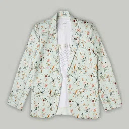 CAVIO Boys Printed Pure Cotton Notched Lapel Collar Single Breasted Blazer With T-Shirt image 2