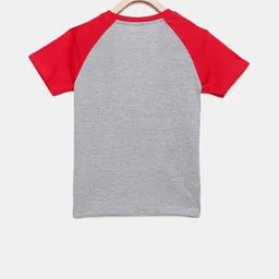 mackly Boys Grey Melange & Red Colourblocked Lounge T-Shirt image 2
