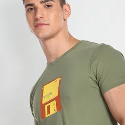 Flying Machine Typography Printed Casual Pure Cotton T-shirt image 3