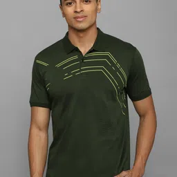 Allen Solly Geometric Printed Polo Collar Pure Cotton Casual T-shirt-picture-58