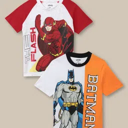 Kids Ville Boys Pack Of 2 Graphic Dc Comics Printed Pure Cotton T-Shirts-picture-10