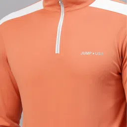 JUMP USA Men Orange High Neck T-shirt image 2
