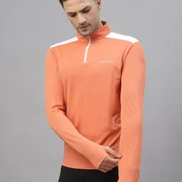JUMP USA Men Orange High Neck T-shirt image 3
