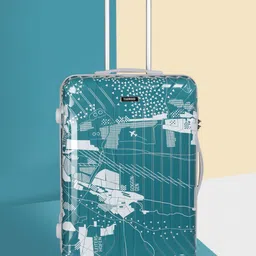 Teakwood Leathers Map Printed 360 Degree Rotation Hard Medium-Sized Trolley Bag 54.6L-picture-22